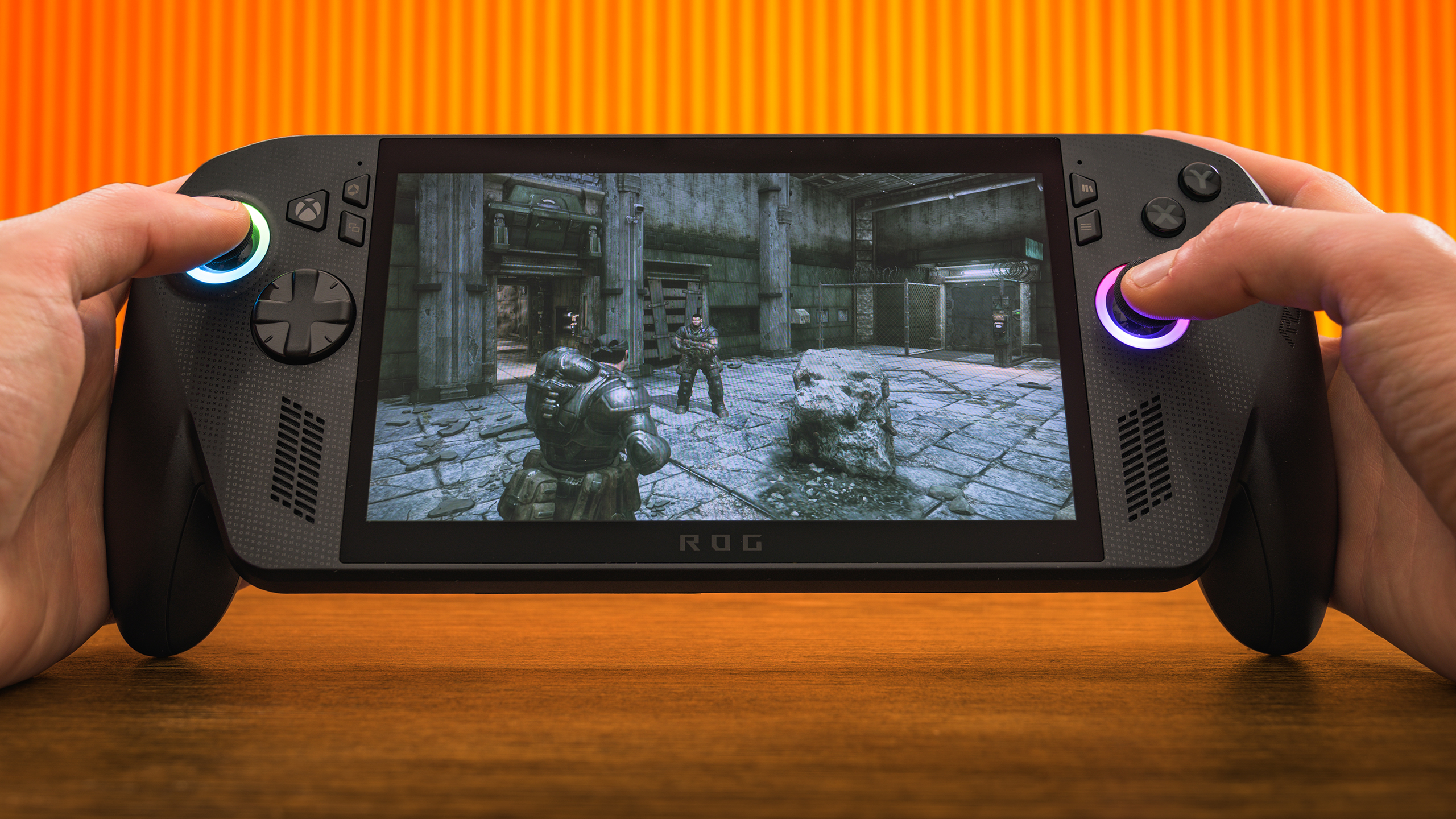 De openingsakte van Gears of War Reloaded wordt gespeeld op een ROG Xbox Ally X.